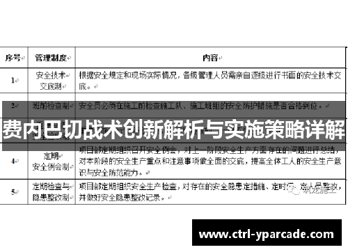 费内巴切战术创新解析与实施策略详解
